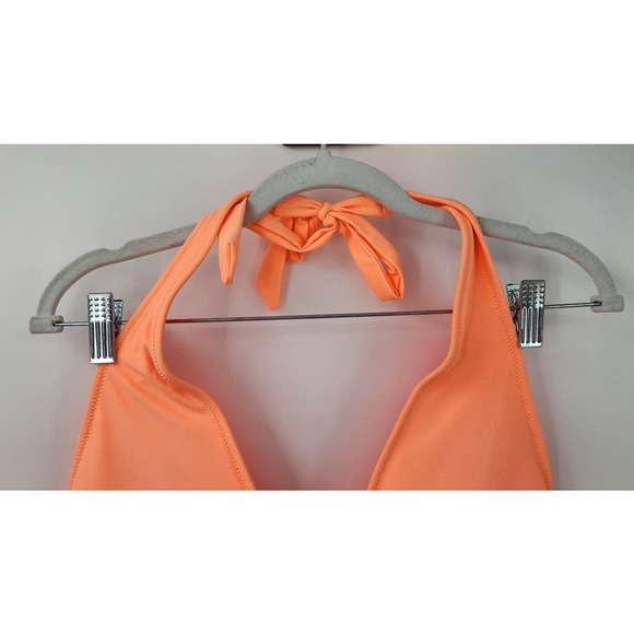 NWT Aerie Halter Deep Plunge One Piece Swimsuit in Sorbet Orange. Size Orange XL - Picture 4 of 8